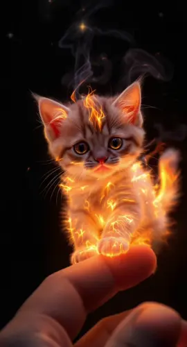 Live Wallpaper 4K - Fire Mythical Mini Kitten Handheld How cute do you find this video? Comment 