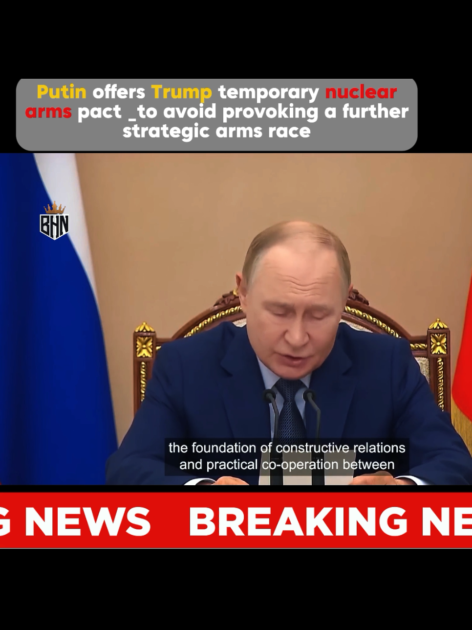 Putin offers Trump temporary nuclear arms pact _to avoid provoking a further strategic arms race. #breakingnews #putin #donaltrump #nuclear #100k 