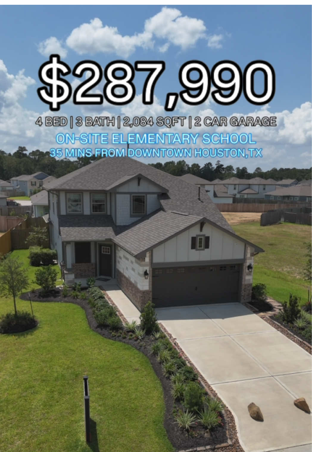 💰 $287,990 | Up to $17,000 towards your closing cost  🛏 4 Bed / 3 Bath | 📐 2,084 Sq Ft | 🚗 2-Car Garage 📲 Comment “MOVE” to get started or DM me with code “PP07” for a private tour today! 📍 Just 40 minutes from Downtown Houston, affordable comfort with thoughtful design. ✨ Spacious living area with soaring ceilings 🛁 Spa-style owner’s retreat with walk-in closet 🛏 Downstairs flex bedroom (nursery, guest, or study) 🎮 Upstairs game room for family fun 🌿 Covered patio for outdoor living Interested? Let’s Talk! 💬 Comment “MOVE” to get started or DM me the code “PP07” for a private tour today! Prince Peter | Houston Real Estate 📲 346-779-8571 #HoustonHomes #HoustonRealEstate #RelocateToTexas #NYCtoTexas #LAtoTexas        
