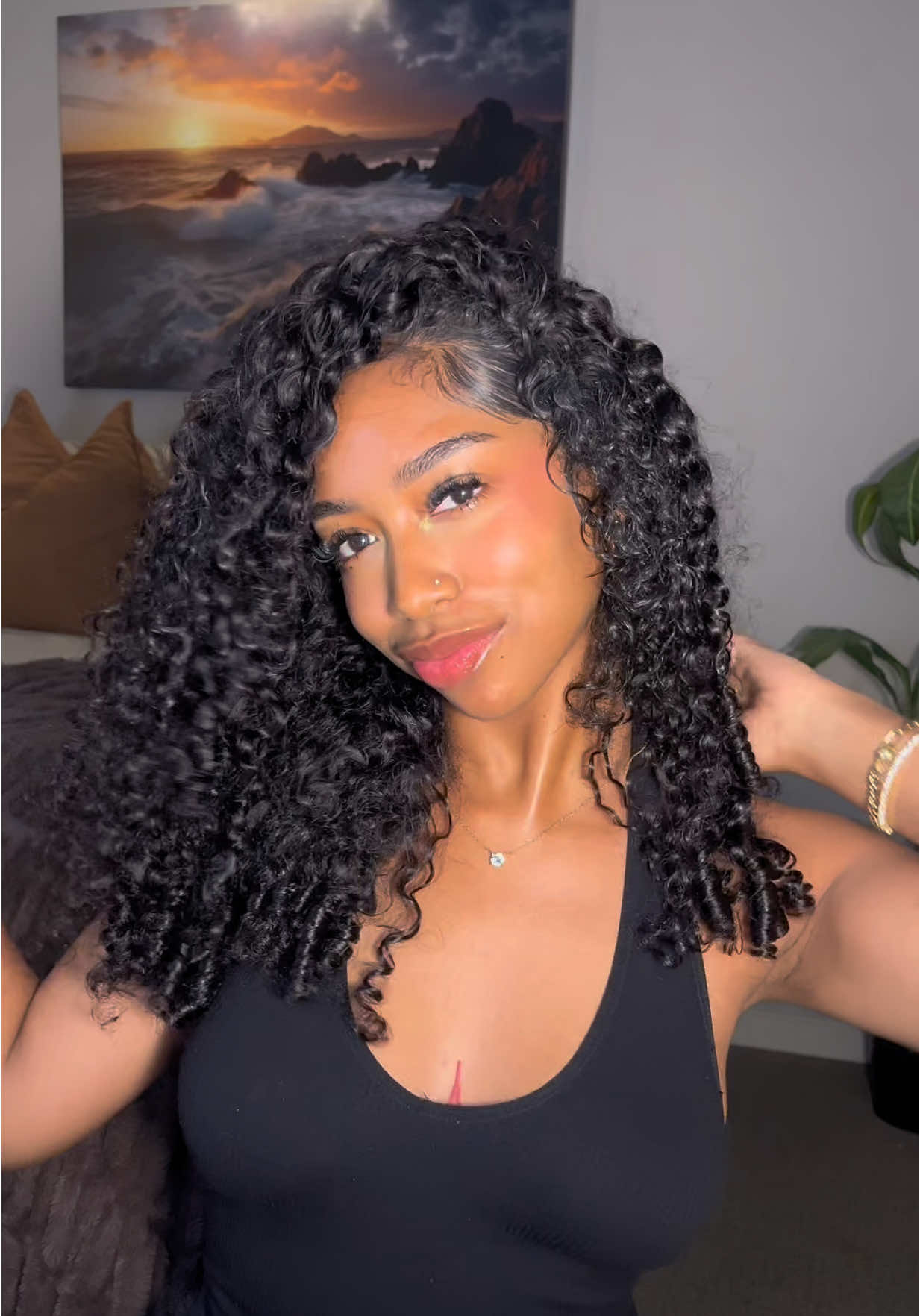 I feel so pretty with this hair 🤩 @ISEEHAIR  #hairtok #iseehalfwig #halfwigtok #tiktokshopbacktoschool 