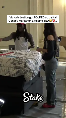 Victoria Justice got FOLDED up by Kai Cenat’s Mafiathon 3 folding BED😭❤️‍🩹… #kaicenat #torivega #mafiathon3 