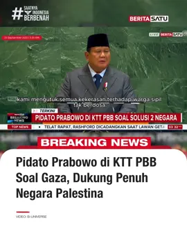 Presiden RI Prabowo Subianto menegaskan kembali dukungan penuh Indonesia terhadap kemerdekaan Palestina dalam KTT Solusi Dua Negara di Markas Besar PBB, New York, Amerika Serikat, Senin (22/9/2025) waktu setempat. Dalam pidatonya, Prabowo menekankan pentingnya pengakuan terhadap Palestina sebagai langkah di sisi yang benar dari sejarah, sekaligus momentum menjaga kredibilitas PBB dan perdamaian global. Prabowo menyatakan bahwa Indonesia siap berperan aktif, termasuk mengirimkan pasukan penjaga perdamaian. Selalu update di BeritaSatu.com, Youtube BeritaSatu, dan BeritaSatu TV! #PrabowoSubianto #SidangPBB #SaatnyaIndonesiaBerbenah #BeritaSatu