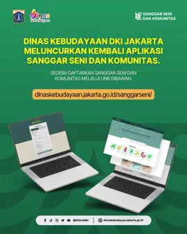 Dinas Kebudayaan Provinsi DKI Jakarta meluncurkan kembali aplikasi resmi Sanggar Seni & Komunitas! Kini semua informasi tentang sanggar seni, komunitas kreatif, dan kegiatan budaya di Jakarta ada di ujung jari kamu. Di aplikasi ini, kamu bisa: • Mengakses data sanggar seni dan komunitas yang terdaftar di Jakarta • Temukan sanggar seni dan komunitas favoritmu • Ikuti perkembangan statisik sanggar seni & komunitas secara real-time Segera daftarkan sanggar seni dan komunitasmu melalui link: dinaskebudayaan.jakarta.go.id/sanggarseni  #DisbudDKI #BudayaJakarta #SanggarSeni #KomunitasKreatif #SeniUntukSemua     
