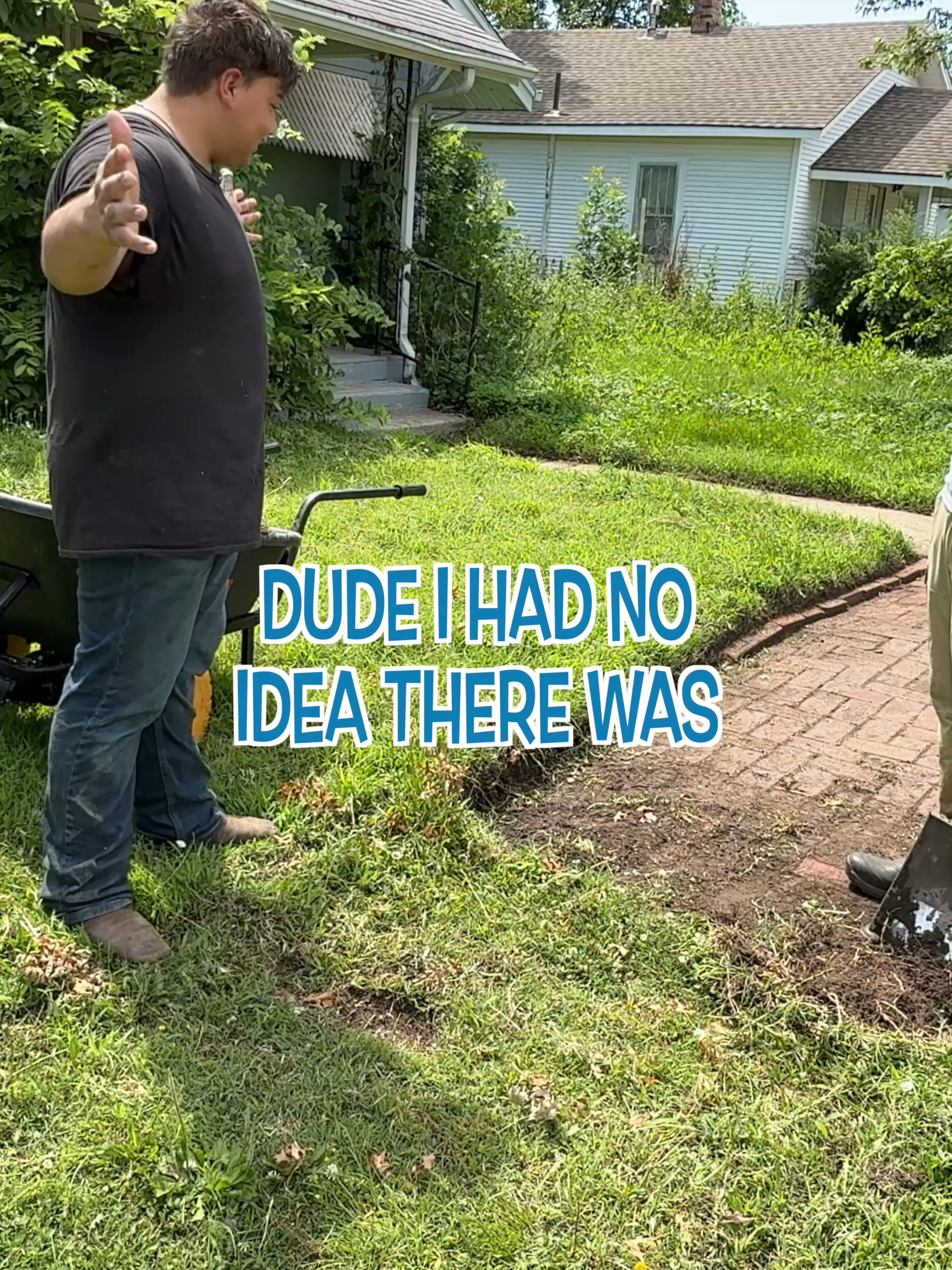 An ENTIRE brick sidewalk LOST beneath the dirt left everyone SPEECHLESS #mowing #edging #cleanup #asmr #satisfying #sbmowing #cleaning #overgrownyard #fyp #fypシ #viral #viralvideo #transformation #overgrown #maruyama #badboymowers #muckboots