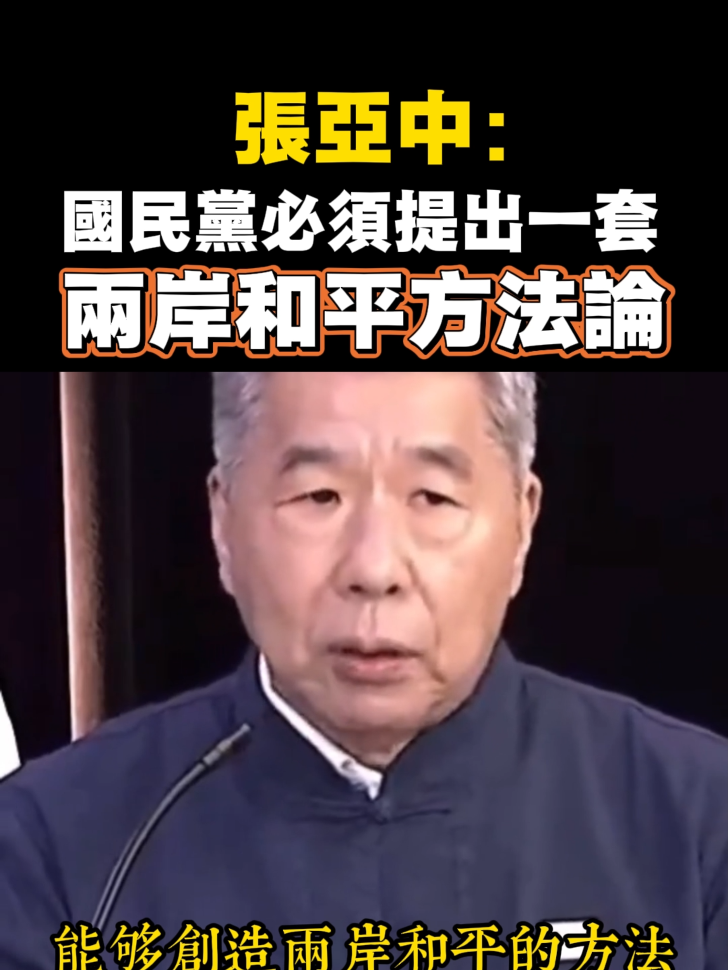 張亞中：國民黨必須提出一套兩岸和平方法論#民進黨不倒台灣別想好 #台灣