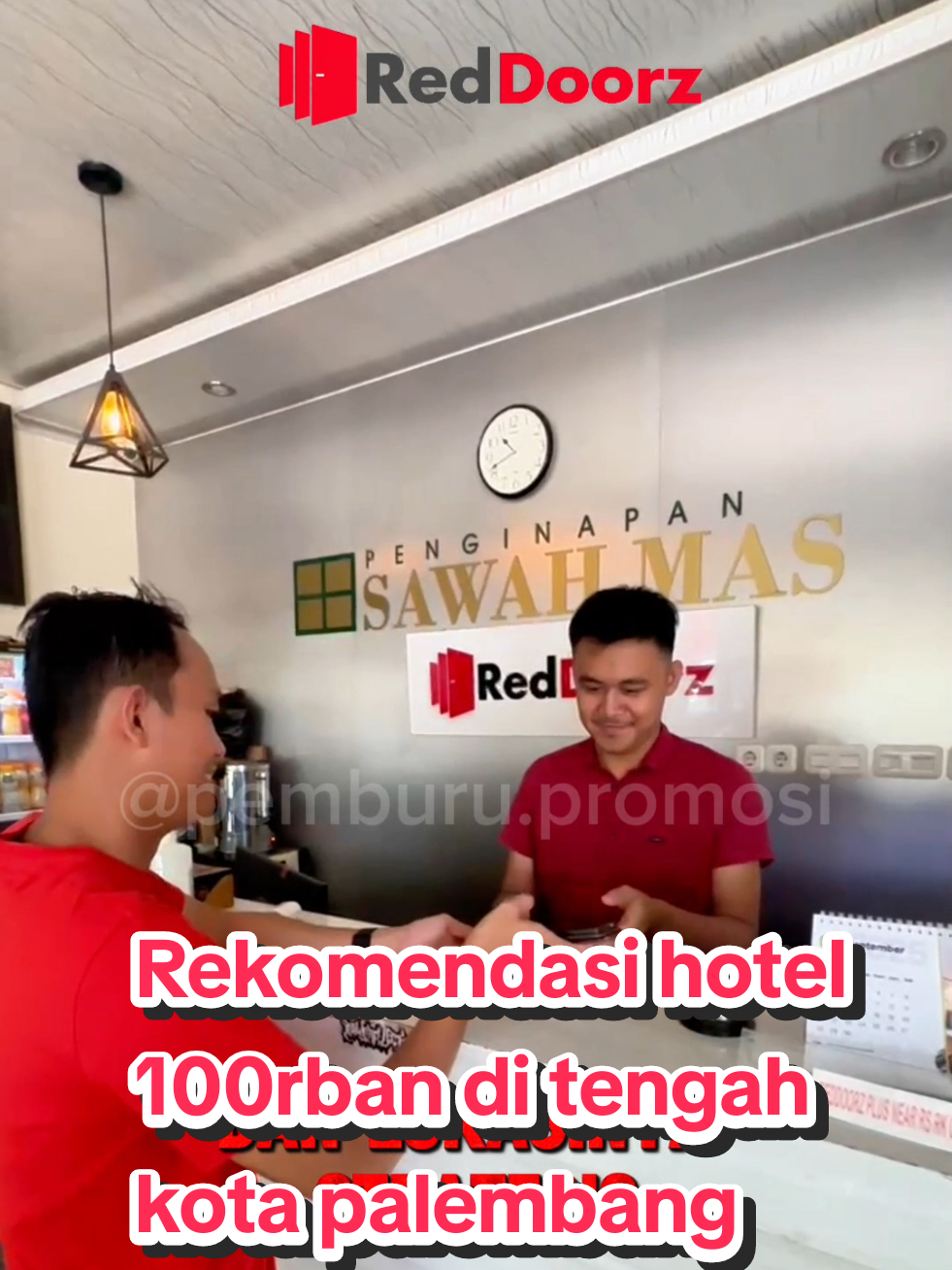 Rekomendasi hotel 100rban dengan lokasi strategis dekat kemana-mana, fasilitas lengkap. untuk dapatkan harga terbaik booking lewat aplikasi Red DoorZ dan gunakan kode 