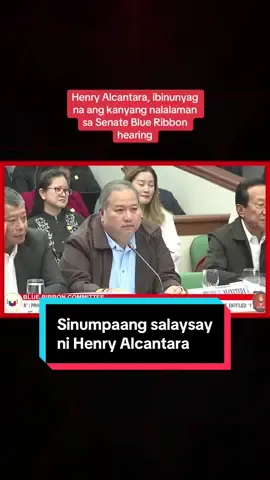 KUMANTA NA SI ALCANTARA Maluha-luha si dating Bulacan district engineer Henry Alcantara habang ikinukuwento ang sistema nila ni dating DPWH Usec. Roberto Bernardo at kung paano nila minamanipula ang flood control budget na ibinibigay nila sa ilang politiko. Ilan sa mga binanggit na pangalan ni Alcantara ay sina Rep. Zaldy Co, Sen. Joel Villanueva, Sen. Jinggoy Estrada, dating senador Bong Revilla, at dating Caloocan Rep. Mitch Cajayon-Uy.