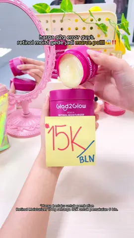 ✨ G2G PAYDAY SALE! Peach Retinol Moisturizer BIG SIZE: Solusi buat yang mau kulit glowing tanpa harus ke salon dan ga bikin kantong kering 😋💓 Yuk checkout di TikTok Live sekarang! #g2g #retinolmoisturizer #bekasjerawat #kulitkusam #antiaging #skincaremencerahkan #retinol #niacinamide 