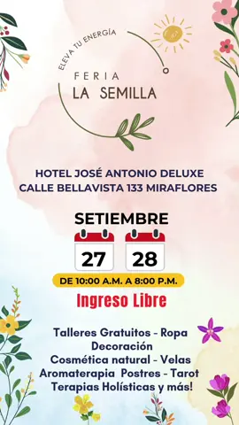 Los esperamos en el Stand #52 en el Hotel José Antonio Deluxe desde las 10am.🌼❤️