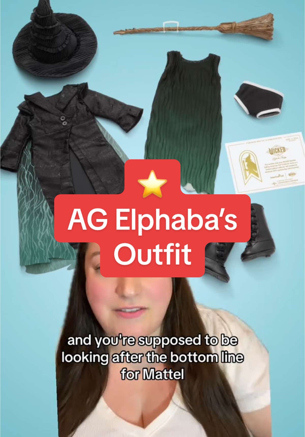 Replying to @🍋 The more I talk about this doll the more annoyed I am that they did the bare minimum with this collab #americangirl #dolls #wicked #elphaba 