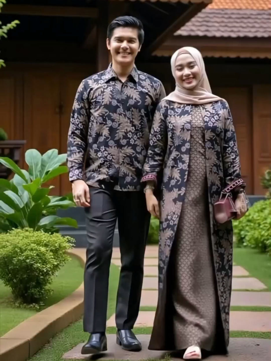 Baju Muslim Gamis Couple Bolero Daun Jati #gamis #couple #dress #bajulebaran #kondangan 