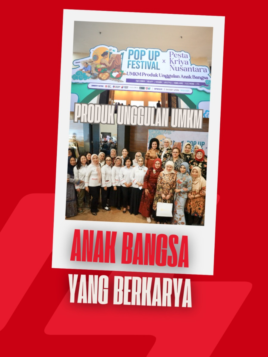 POP UP FESTIVAL X PESTA KRIYA NUSANTARA Anak Bangsa Berkarya  UMKM Indonesia terus melahirkan produk-produk unggulan yang mampu bersaing dan menjadi kebanggaan negeri. Lewat Pop Up Festival x Pesta Kriya Nusantara, kita melihat betapa kreatif, inovatif, dan inspiratifnya karya-karya anak bangsa. Mari terus dukung UMKM agar semakin maju dan berjaya di pasar nasional maupun internasional! #UMKMIndonesia#ProdukUnggulanUMKM #AnakBangsaBerkarya #PestaKriyaNusantara #PopUpFestival #BanggaBuatanIndonesia #KaryaAnakBangsa #UMKMMaju #EkonomiKreatif #PeluangNews