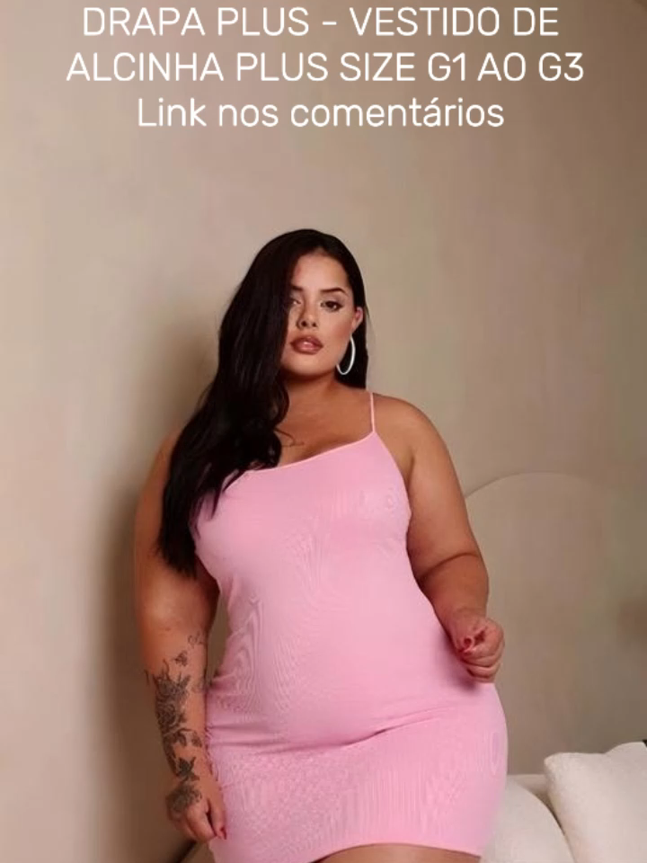 DRAPA PLUS - VESTIDO DE ALCINHA PLUS SIZE G1 AO G3