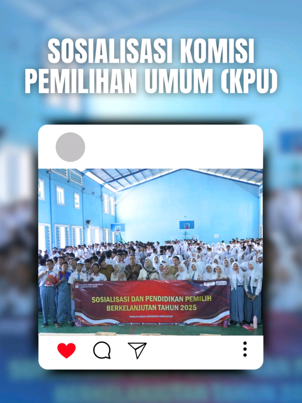 Senin tanggal 22 September 2025 Siswa Siswi SMK Bina Nusa Slawi kelas XII mengikuti sosialisasi dari Komisi Pemilihan Umum (KPU) di Gor Indoor SMK Bina Nusa Slawi. #kpu #kpukabtegal #smkbinanusaslawi #fyp #smkbisa