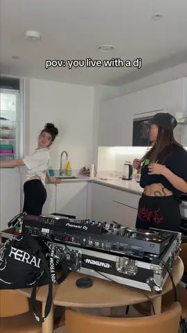what it’s like living with a feral dj. new feral tee designs online now. #feral #livingwithadj #techno #dj #rave 