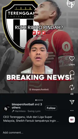 RELA DI LEPAS GA JAK?🚨🚨🚨 #football #footballplayer #rizkyridho #persija #terengganu 