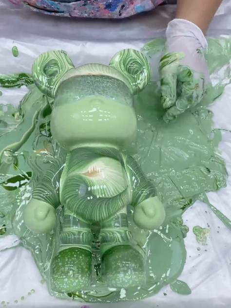 matcha galaxy bear #birthdaygift #piggybank #bearbrick #gift #acrylic 