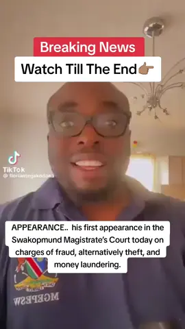 APPEARANCE..  Walvis Bay Rural Constituency councillor and Erongo Regional Council chairperson Florian Donatus made his first appearance in the Swakopmund Magistrate’s Court today on charges of fraud, alternatively theft, and money laundering. Donatus questioned the charges when asked outside court, suggesting they are political gimmicks, and declined to comment further. Police confirmed his arrest on Monday, 22 September 2025, with investigations ongoing. Video: Adam Hartman #Erongo 