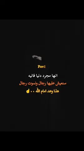 انها مجرد دنيا فانيه سنعيش عليها رجال ونموت رجال هذا وعد امام الله ٠٠💀✅ #تصميم_فيديوهات🎶🎤🎬 #خواطر_للعقول_الراقية #عبارات_جميلة_وقويه😉🖤 #كبرياء_رجل #السفاح 