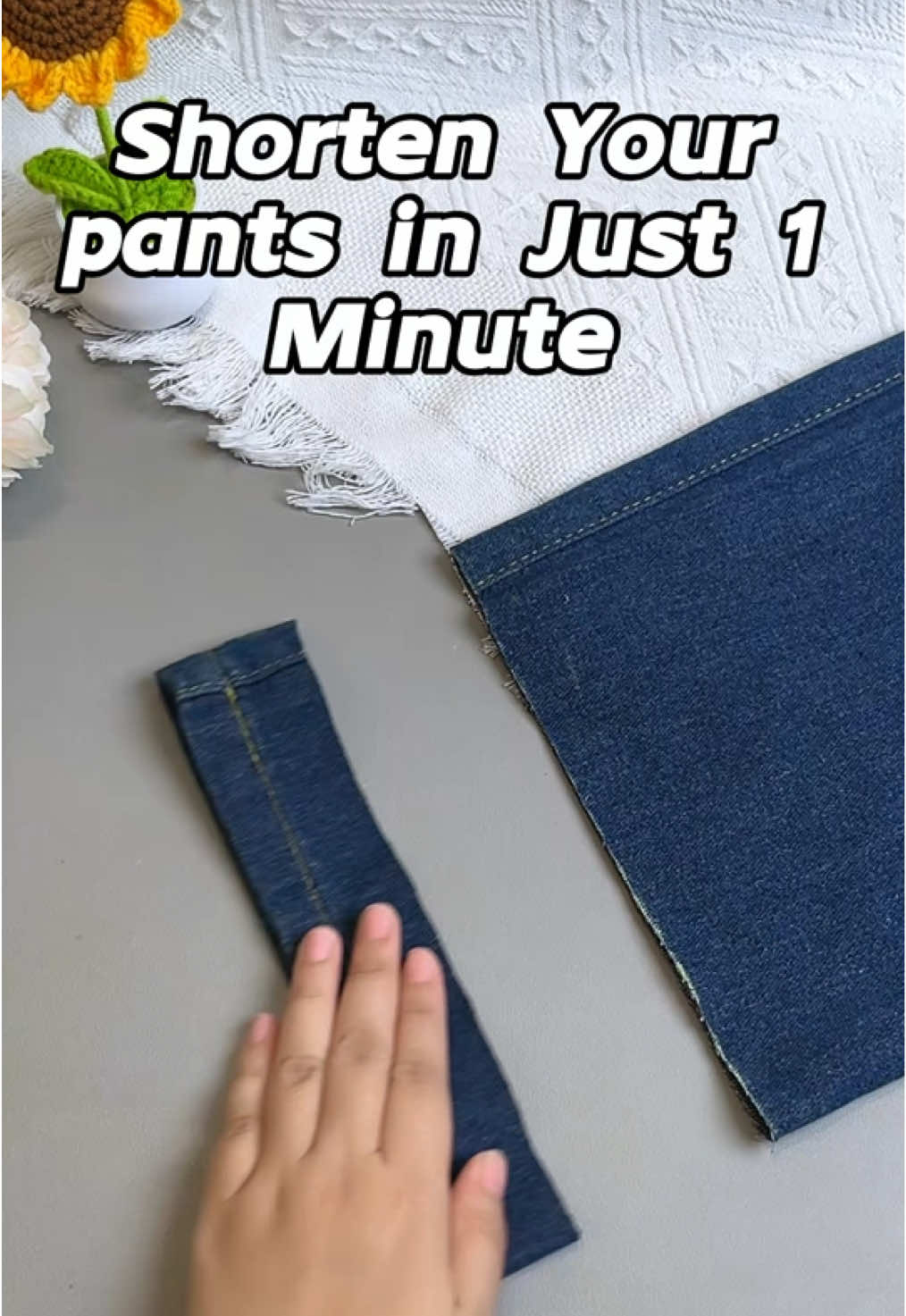 Make Your Pants Longer in Just 1 Minute!🤣I’m using this 39-piece sewing kit-under $9 with free shipping.Link below the video.#sewingtips #sewing #tiktokmademebuyit #fyp 