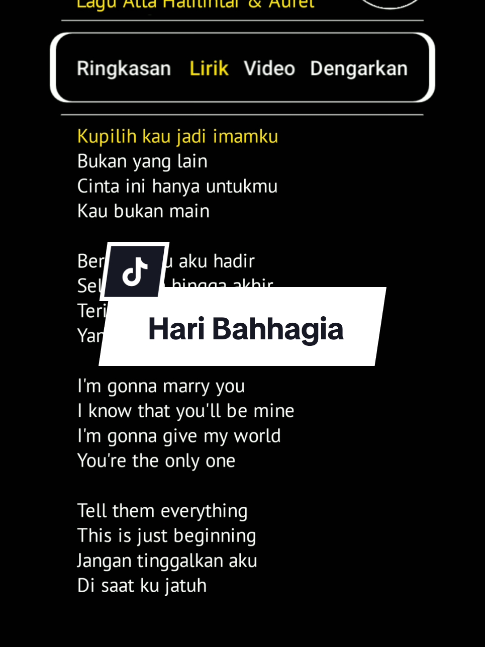 hari bahhagia || #liriklagu #haribahhagia #trending #lirikgoogle #lirikvideo #aceh #matangglumpangdua #liriklaguindonesia 
