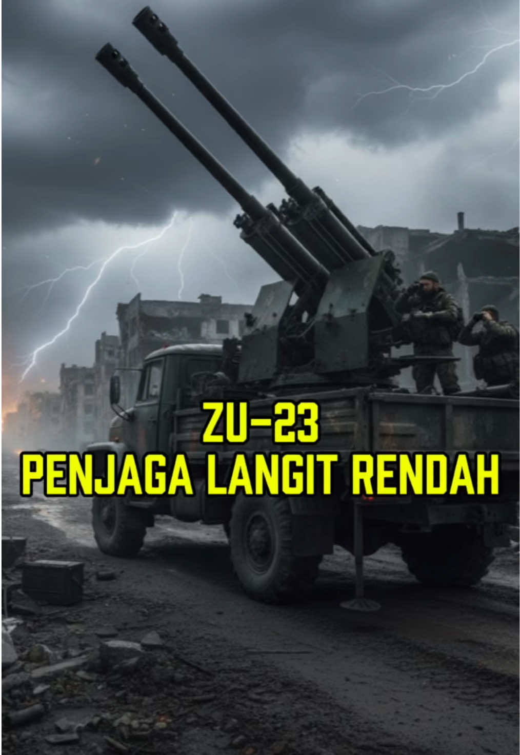 Siapa sangka senjata lawas era Soviet masih jadi mimpi buruk drone modern. ZU-23 dengan laras kembar 23 mm menembakkan ratusan peluru per menit, murah, fleksibel, tapi tetap mematikan. Bukti bahwa di perang modern, senjata sederhana pun masih relevan. #ZonaGeopolitik #ZU23 #MilitaryTech #Trending #FYP  ”