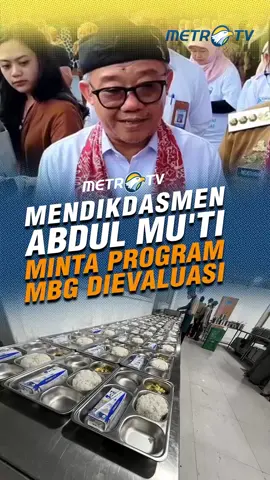 Mendikdasmen Abdul Mu’ti, minta Badan Gizi Nasional (BGN) sebagai leading sector program Makanan Bergizi Gratis (MBG) untuk segera melakukan evaluasi agar kasus keracunan MBG tidak terulang. #MetroTV #tiktokberita #tiktokmetrotv #beritaviral #metrotvnews #viral #fyp #MBG #makanbergizigratis #mendikdasmen #abdulmuti