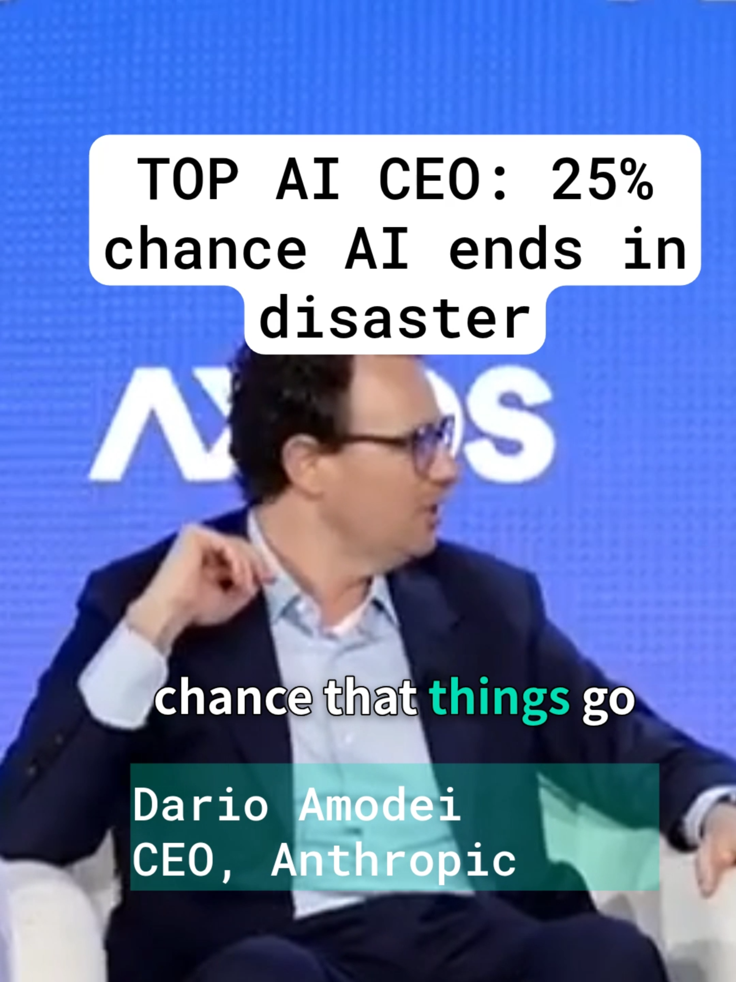 AI CEO Dario Amodei says there's a 25% chance AI ends in disaster.#superintelligence