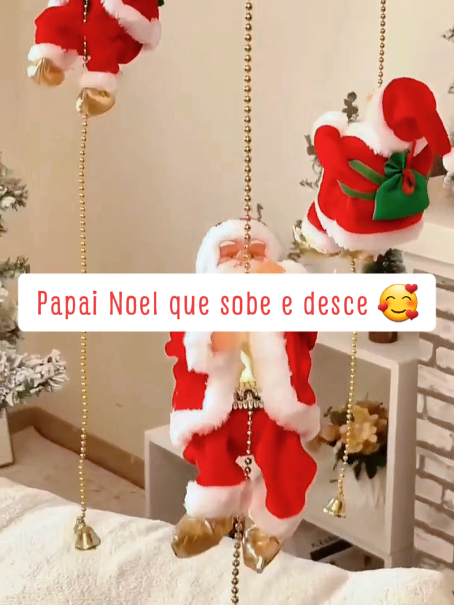 Papai Noel que sobe e desce🌲🎅 O enfeite que sua casa precisa ‼️ comente ai que te passo o link 🔗✅️🛍