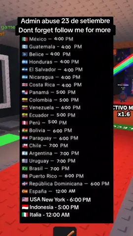 Horarios del admin abuse de hoy 23 de setiembre #robloxfyp #stealabrainrot #adminabuse #viral #berrykukuri 