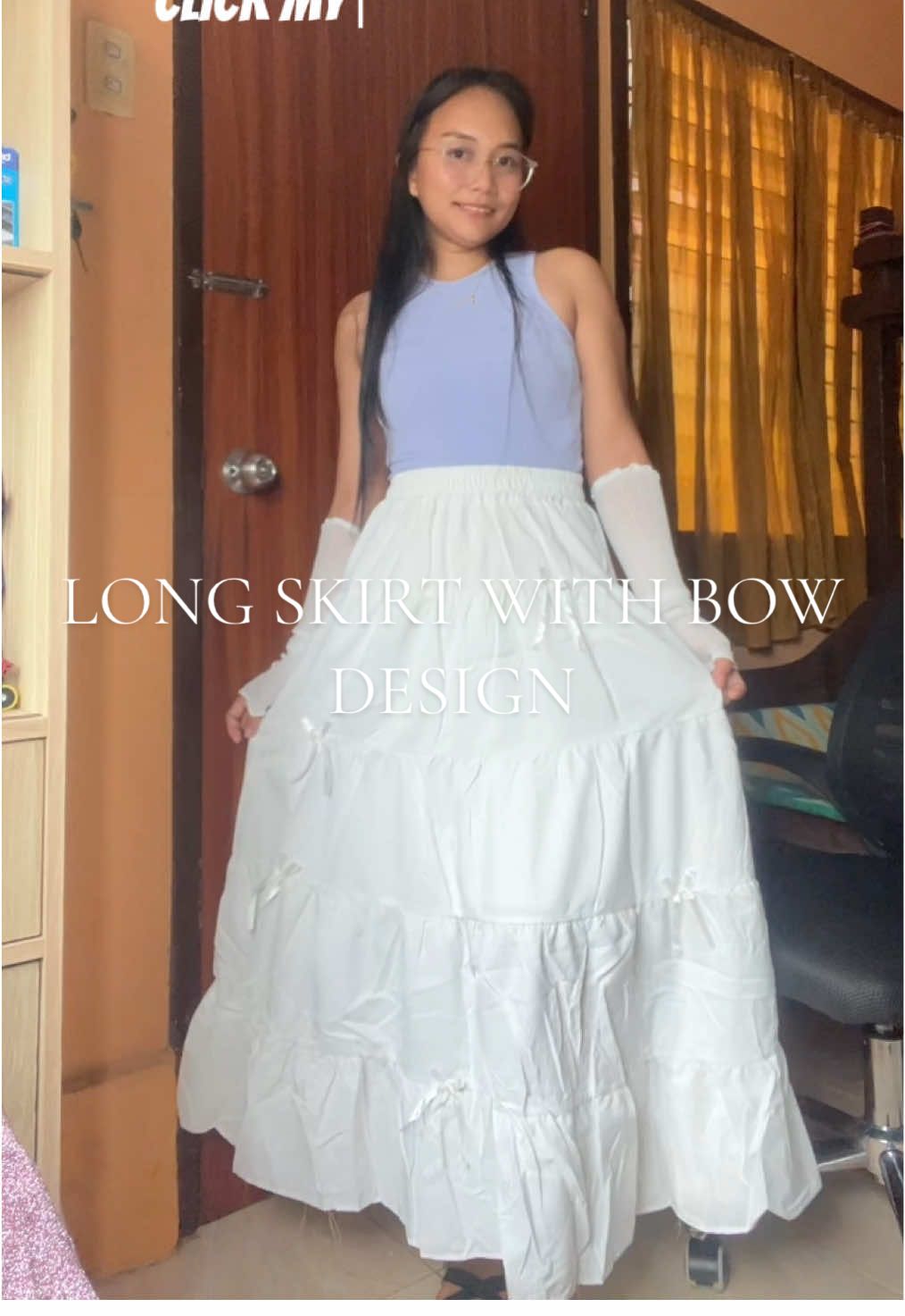 Gusot pa po kasi kaka unpack lang prinomote ko agad! Ganda ng quality! Polyester material! Very cutesy and demure ang atake gurl! 10/10 to sakin!  🫶✨😍 #longskirt #whiteskirt #skirts #ladiesoutfit 