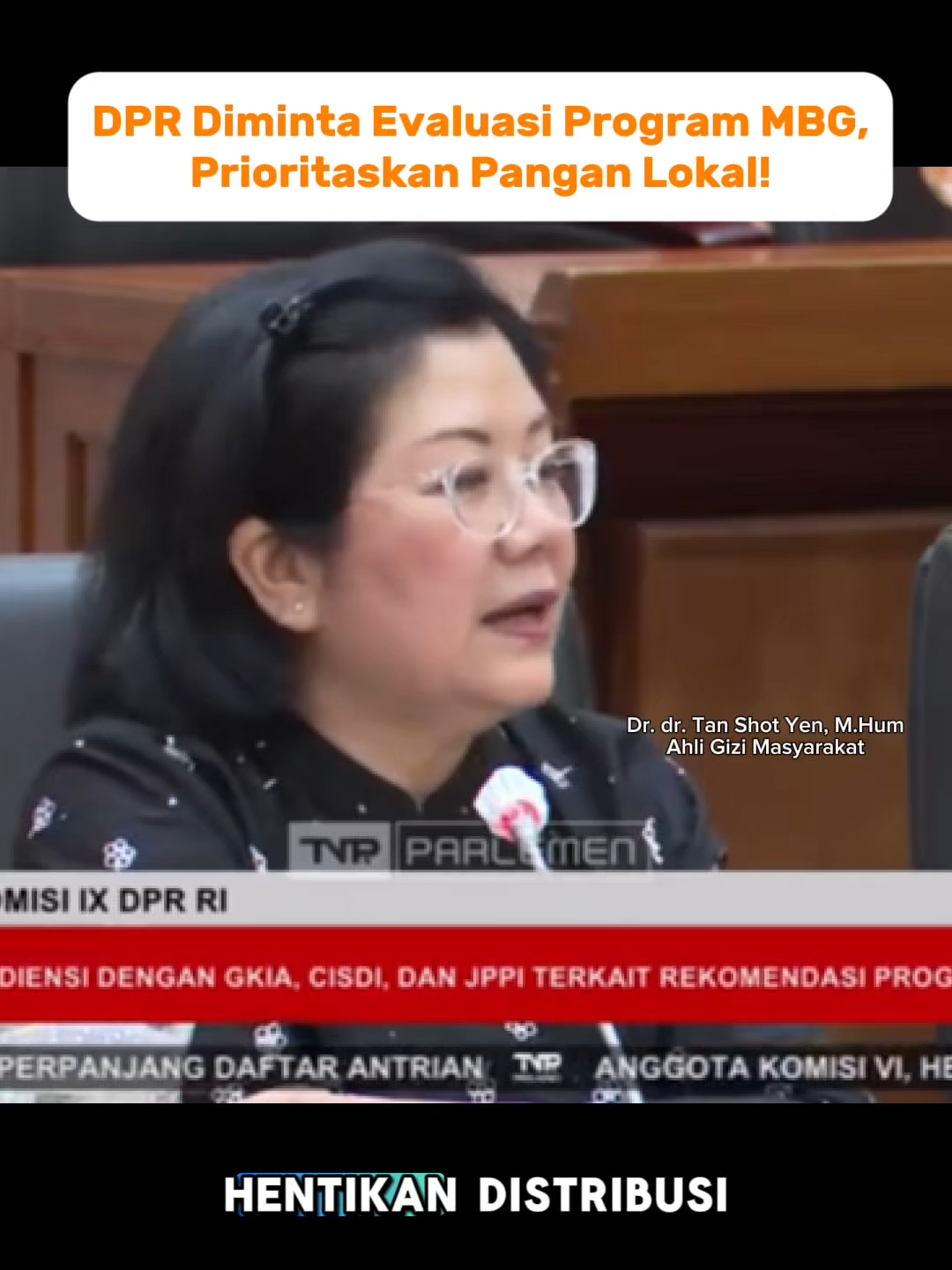 Terima kasih sudah menyuarakan keresahan para orang tua, dr.Tan ❤️‍🔥🙏🏻 Semoga evaluasi bisa segera diterapkan agar Program MBG bisa lebih bermanfaat nyata untuk seluruh anak Indonesia 🧡 #mbg#dpr#upf