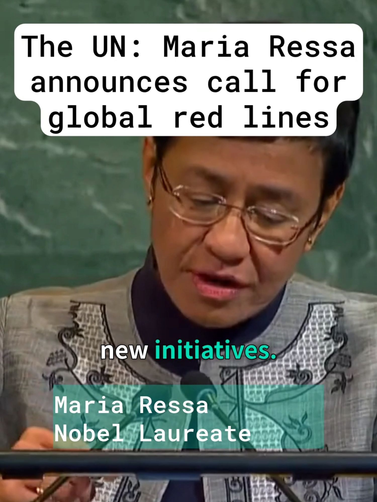 Breaking: Nobel Peace Prize winner Maria Ressa announces call for global AI red lines.