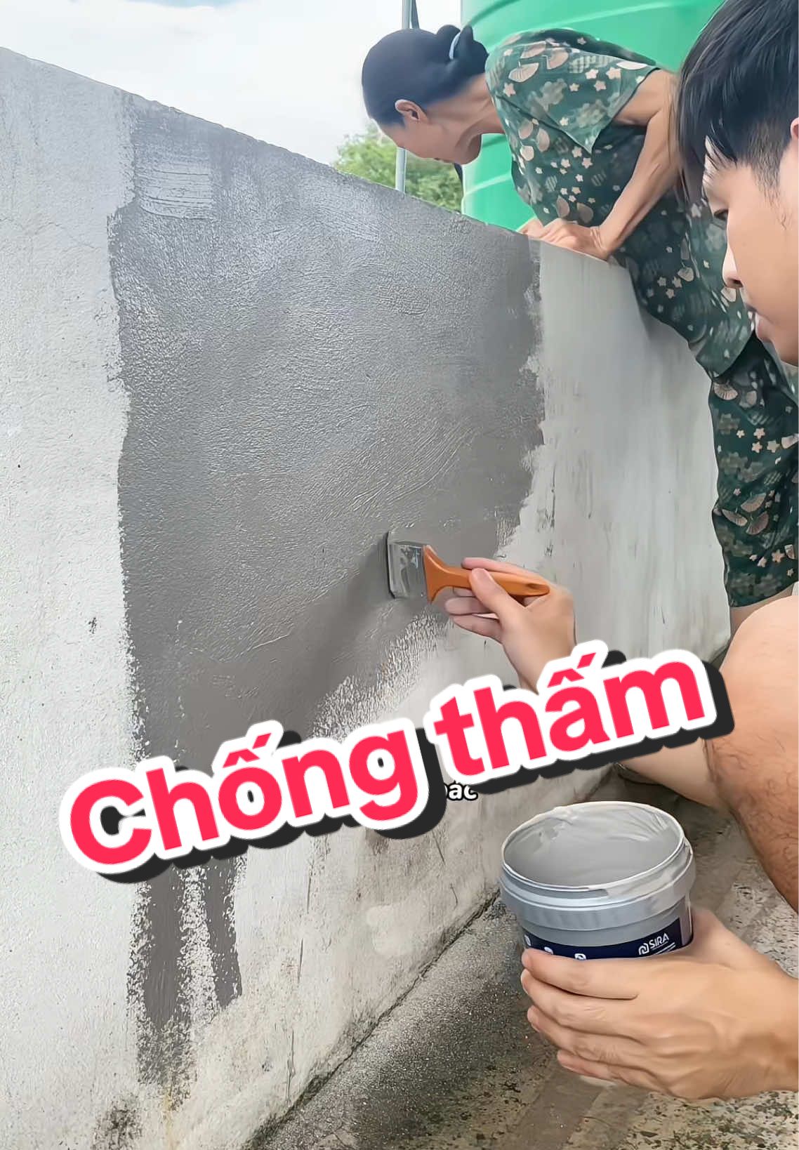 Sơn chống thấm đa năng SIRA gốc nước, quét đc nhiều vị trí khô nhanh chỉ 1 đến 2h #sonchongtham #sonchongthamsira #duongriviu 