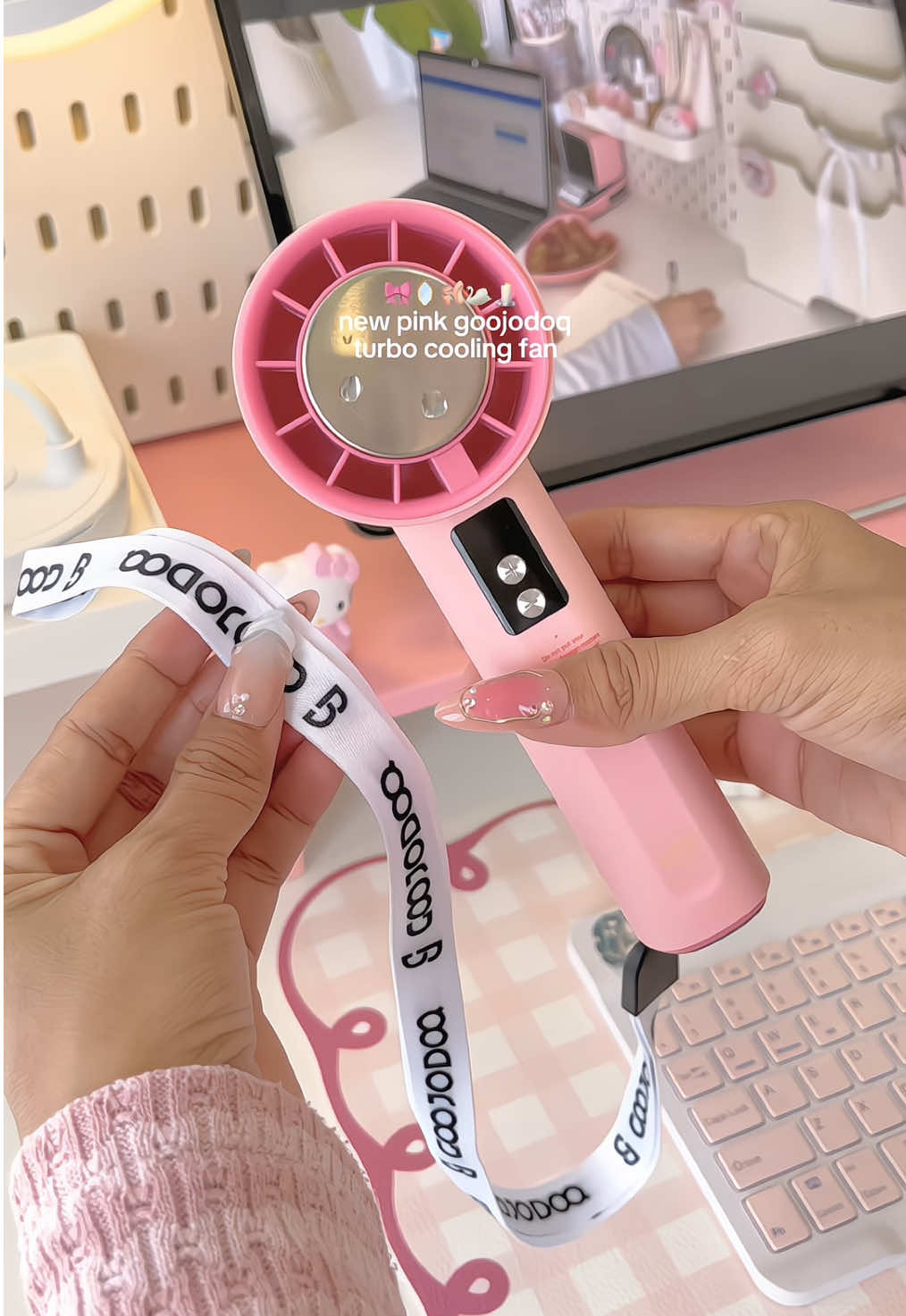 my new pink kipas portable terbaru dari GOOJODOQ 🎀🤍🖇️😍