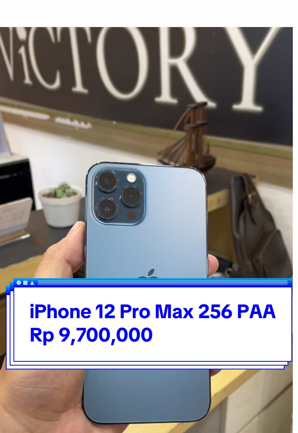 iPhone 12 Pro Max 256 PA/A Rp 9,700,000 #iphone12promax #iphoneresmi #hargaiphone12promax #hargaiphone #kreditiphone @iPhone Victory tangcity mall 