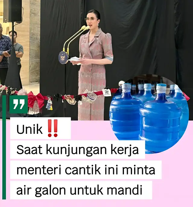 Menteri Pariwisata Widyanti Putri Wardhana menteri tajir dan cantik  “Kalau beliau ke daerah pelosok seperti Labuan Bajo, selalu minta air galon khusus untuk mandi,” ujar seorang pegawai yang ikut membenarkan cerita ini. Ungkapan tersebut menyulut perbincangan luas karena dianggap mencerminkan tuntutan pribadi yang tinggi dan membebani para staf di lapangan. Banyak yang menilai sikap ini bisa mengganggu kelancaran kerja dan menambah beban operasional yang sebenarnya bisa diminimalisir. Kasus ini seolah membuka tabir dinamika di balik layar sektor pariwisata dan bagaimana tekanan dari pimpinan dapat berdampak pada pegawai yang menjalankan tugas di lapangan.