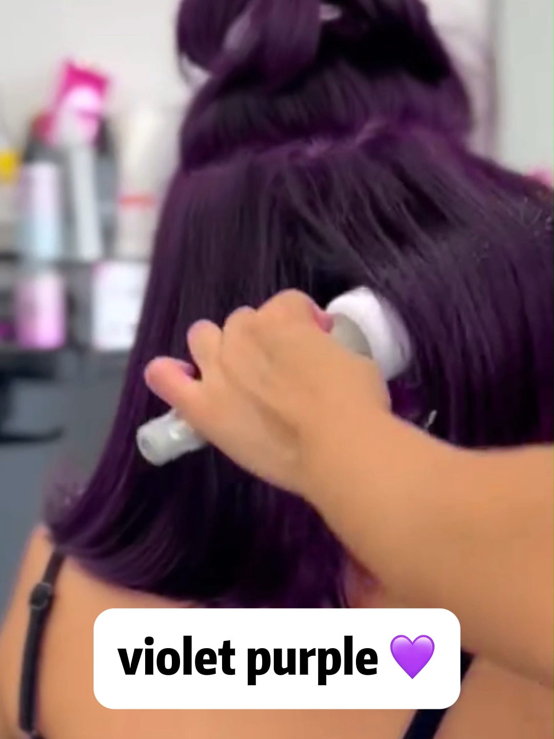 Summer color, Voilet Purple Look is givinggg  Totally obsessed— perfect for summer!  do Covers all grays, no bleach needed  And yes, do it at home with AngeRose  Salon vibes without the salon price  #purplehair #purple #haircolour #hairdye #hairdyeshampoo