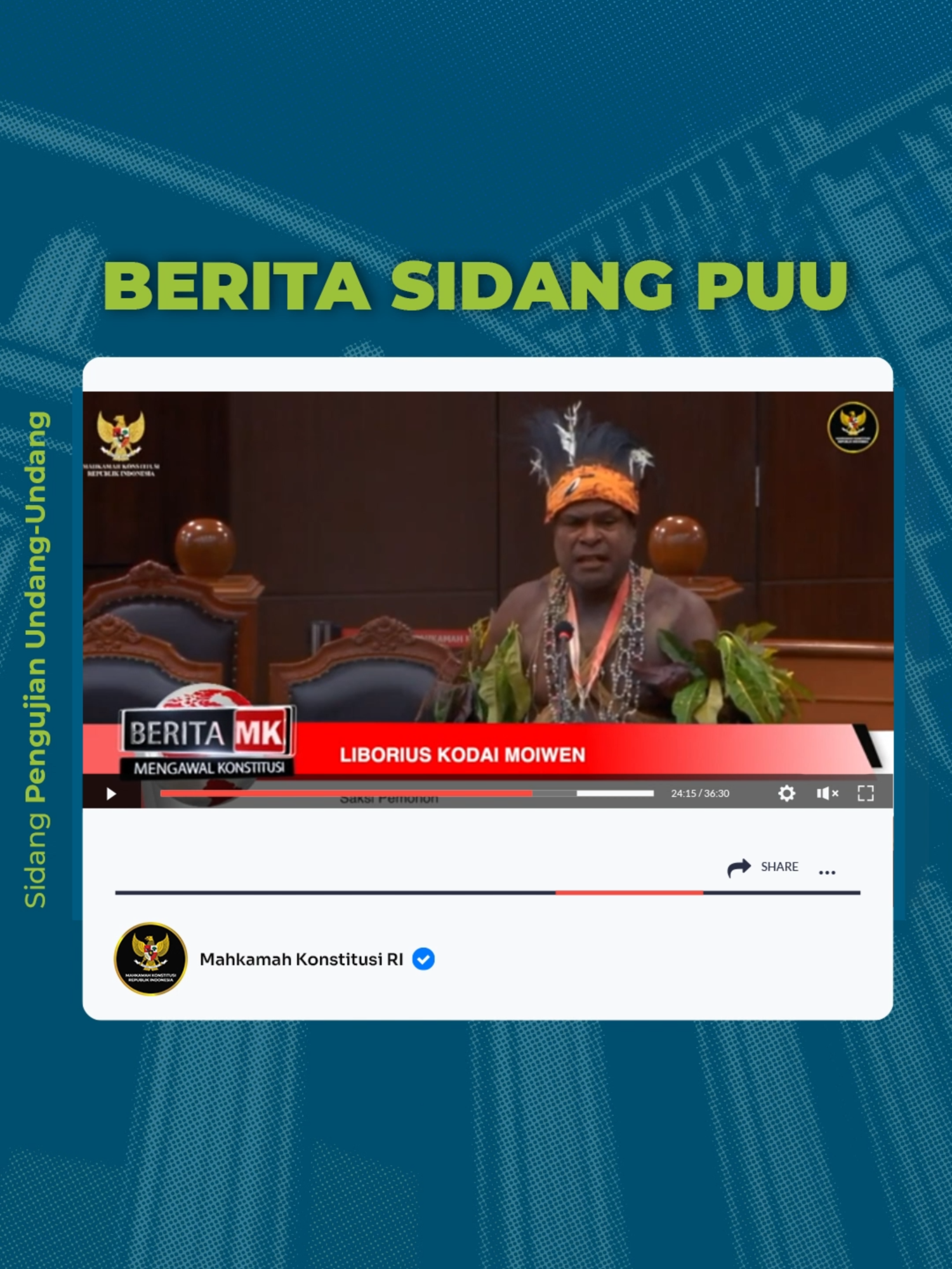 Benarkah Proyek Strategis Nasional (PSN) merugikan masyarakat adat? Liborius Kodai Moiwend, perwakilan masyarakat adat Merauke yang terdampak Proyek Lumbung Pangan Nasional (Food Estate), memberikan kesaksiannya dalam sidang uji UU Cipta Kerja di Mahkamah Konstitusi, Senin (22/9). Ia menuturkan bahwa proyek tersebut masuk 