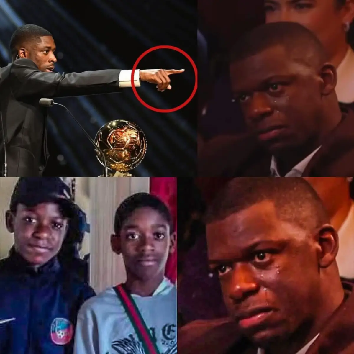 EL MOMENTO MÁS EMOTIVO DE LA GALA..❤️ Mientras Ousmane Dembélé daba su discurso tras ganar el Balón de Oro, señaló al público a una persona especial para él, su amigo Moustapha Diatta, quien no pudo contener las lágrimas.  Con quien compartió la mayor parte de su niñez, los dos iniciaron juntos en el fútbol pero al final solo Dembélé destacó. Entonces Dembélé le dedicó las siguientes palabras a su mejor amigo: 