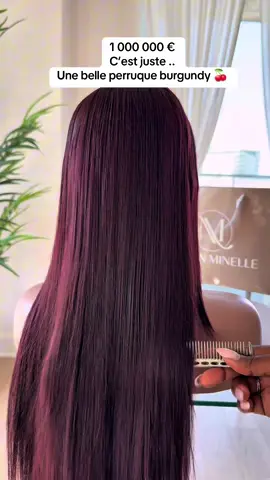 Wig burgundy disponible en paiement en plusieurs fois avec PayPal et stripe ✨ Commande dès maintenant sur maisonminelle.com @klavi @Kérastase  #burgundyhair #maisonminelle #luxurywig #wiginstall #hairtok