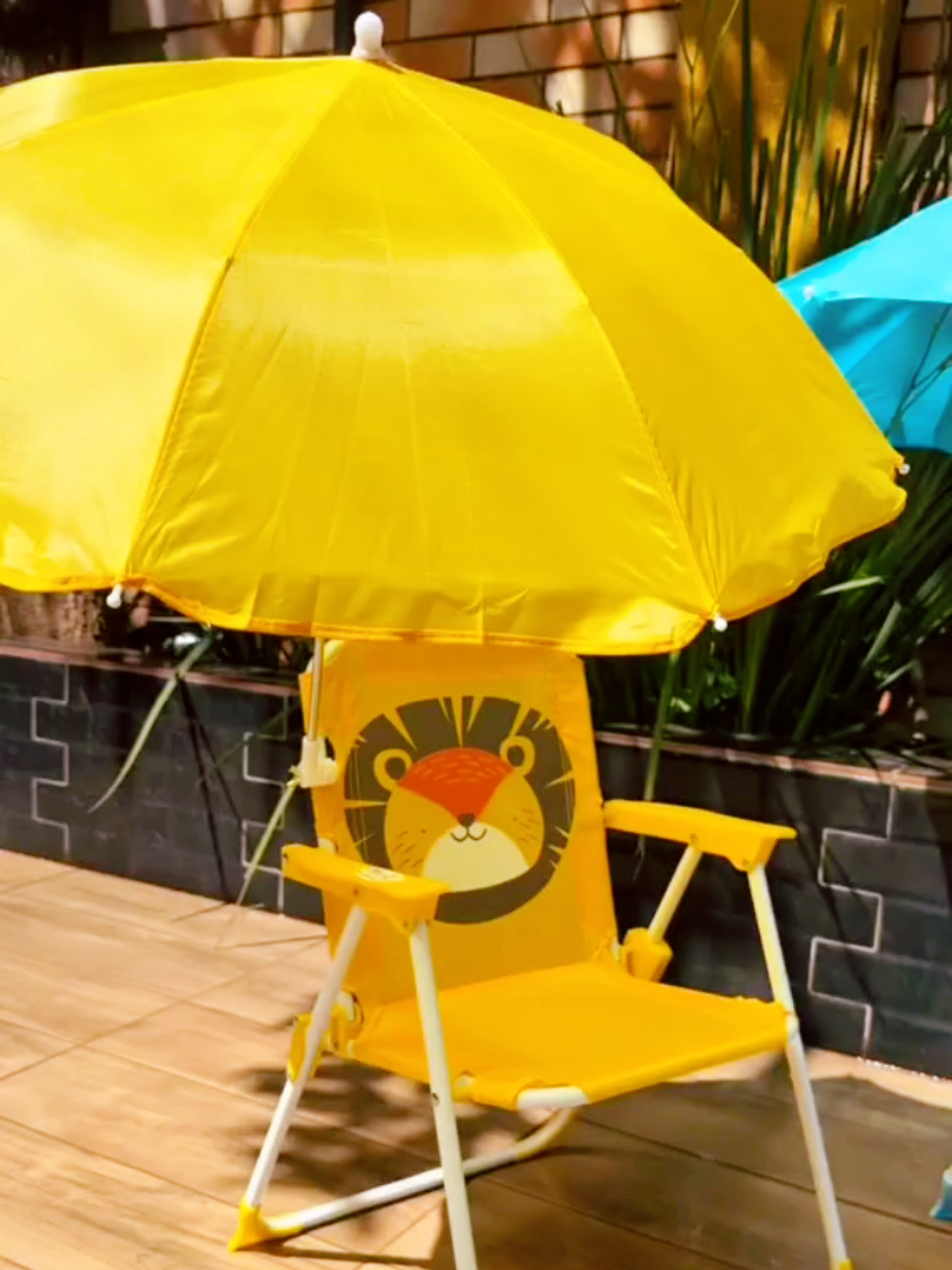 Cadeira Infantil De Praia Dobrável Com Guarda Sol Criança Praia Piscina Lazer 