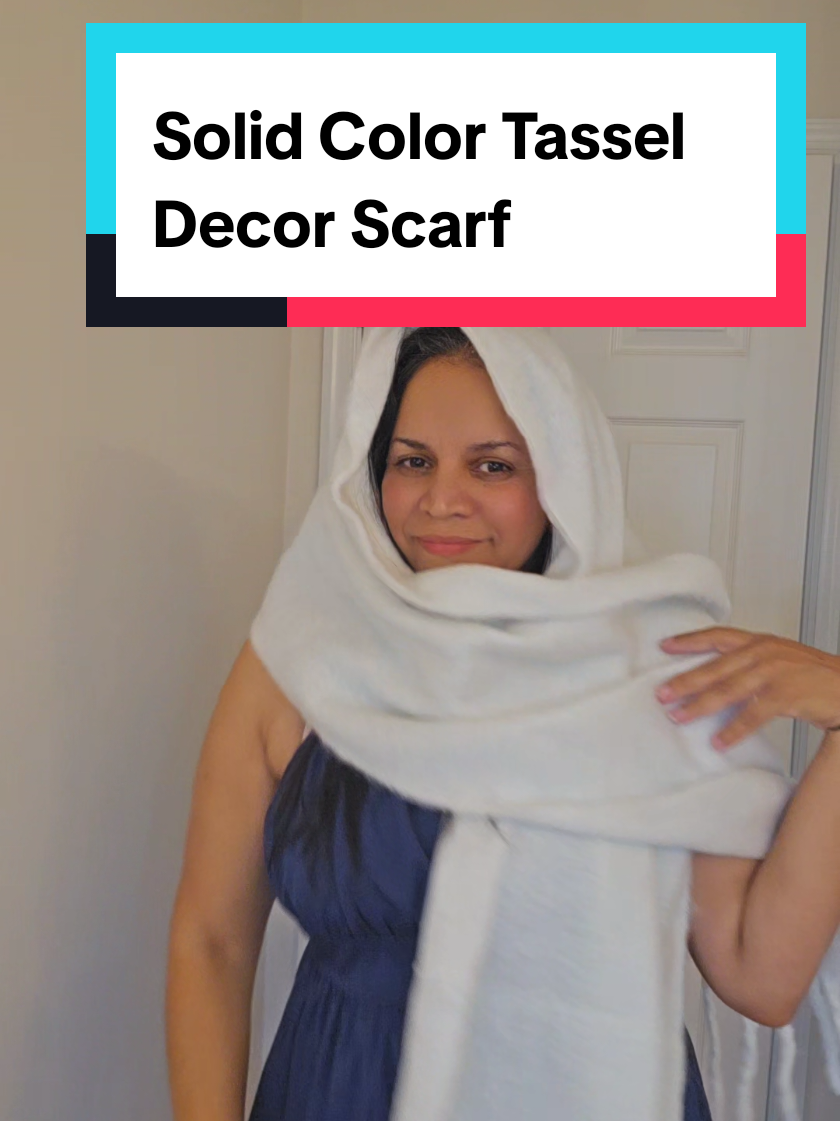 Solid Color Tassel Decor Scarf #scarf #elegantscarf #scarface #weeklypicks #creatorsearchinsights 