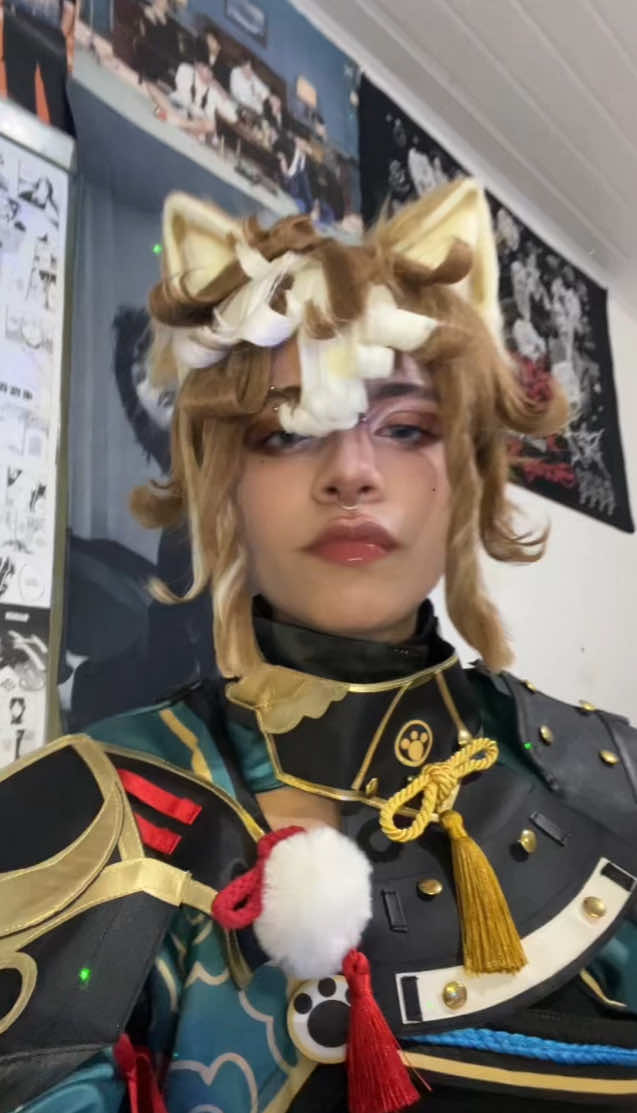 Ib: @Moon  Gente eu juro que o áudio tá atrasado,dessa vez não sou eu mastigando o áudio 😞💔 #genshin #genshiimpactcosplay #gorougenshin #goroucosplay #fy 