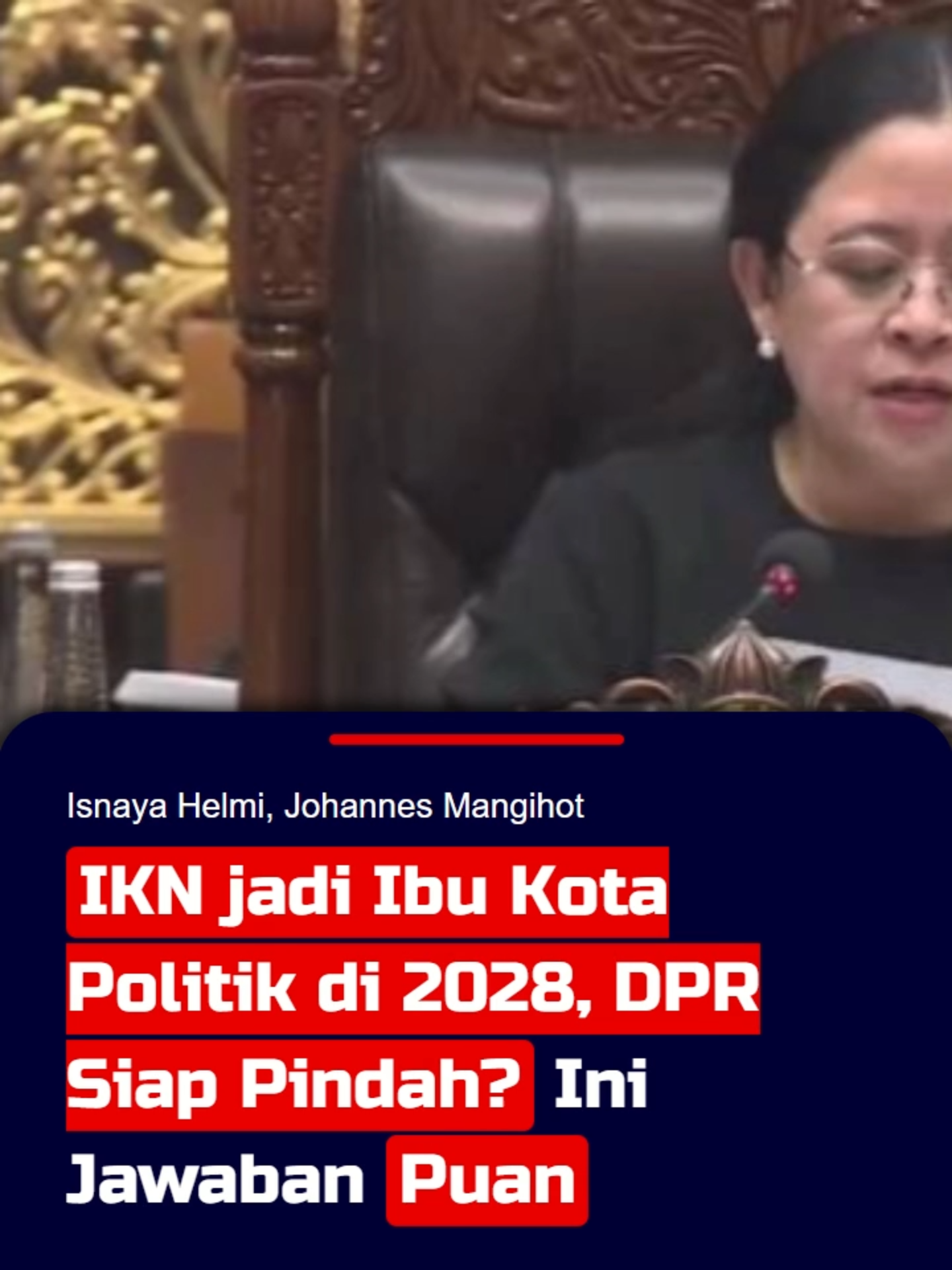 IKN jadi Ibu Kota Politik di 2028, DPR Siap Pindah? Ini Jawaban Puan Ketua DPR RI, Puan Maharani merespons terkait rencana Ibu Kota Nusantara (IKN) di Penajam Paser Utara, Kalimantan Timur, sebagai ibu kota politik Indonesia pada 2028.  Ia mengaku belum melihat laporan resmi terkait rencana penetapan IKN sebagai ibu kota politik tersebut. Saat ditanya perihal penerbitan Peraturan Presiden (Perpres) mengenai IKN menjadi Ibu kota Politik di 2028, Puan belum bisa berbicara banyak lantaran dirinya akan melihat kajian resminya lebih dulu. Begitu pula saat disinggung soal kesiapan DPR untuk pindah ke IKN pada 2028, Puan mengatakan jawaban yang sama. Sahabat KompasTV juga bisa memperoleh informasi terkini melalui website www.kompas.tv. #puanmaharani #ikn #ibukotapolitik2028 #ibukotanusantara #ibukotapolitik #dpr