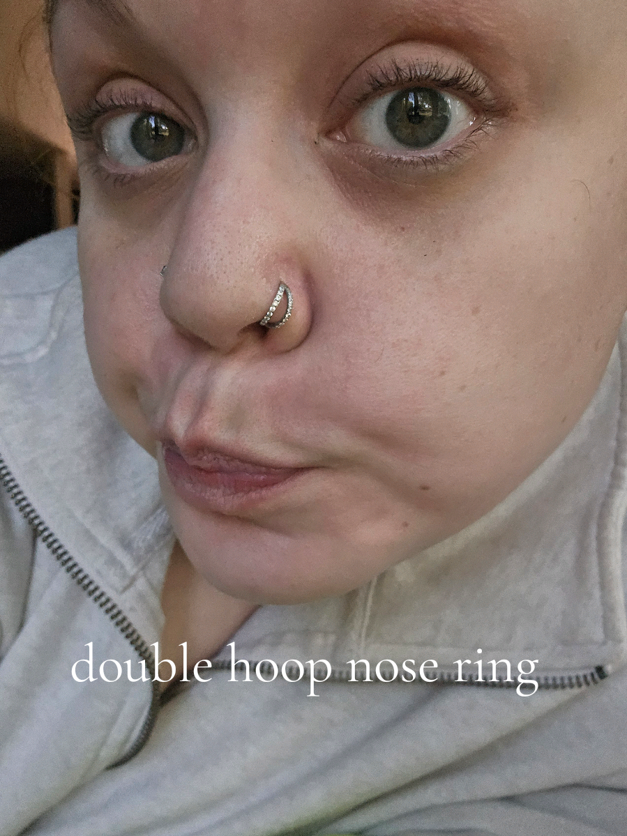 double hoop but single pierce nose ring.. #nosering #piercing #doublenosering #nosepiecercing #piercings 