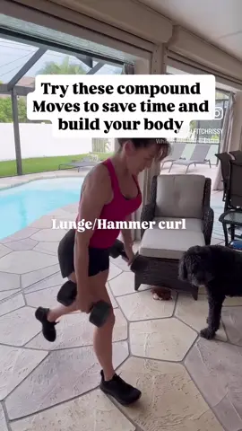 Ladies...want to Save time while building muscle? Just 2 Dumbbells at home can transform your body in 30 minutes a day. The key here is COMPOUND MOVEMENTS. Working more than one muscle group at a time. Your gym/workout routine doesn't have to be an elaborate 2 hour event that you can't make happen most days. These compound moves will hit your ENTIRE body. Now tell me you don't have 30 minutes.....🙄 I will ALWAYS call bullshit on that! Stop overthinking and making the process complicated. Eat right. Lift weights. Walk. And hire a coach/trainer if you have no idea where to begin. We can simplify the process and build you a program that specifically works FOR YOU! DM me 