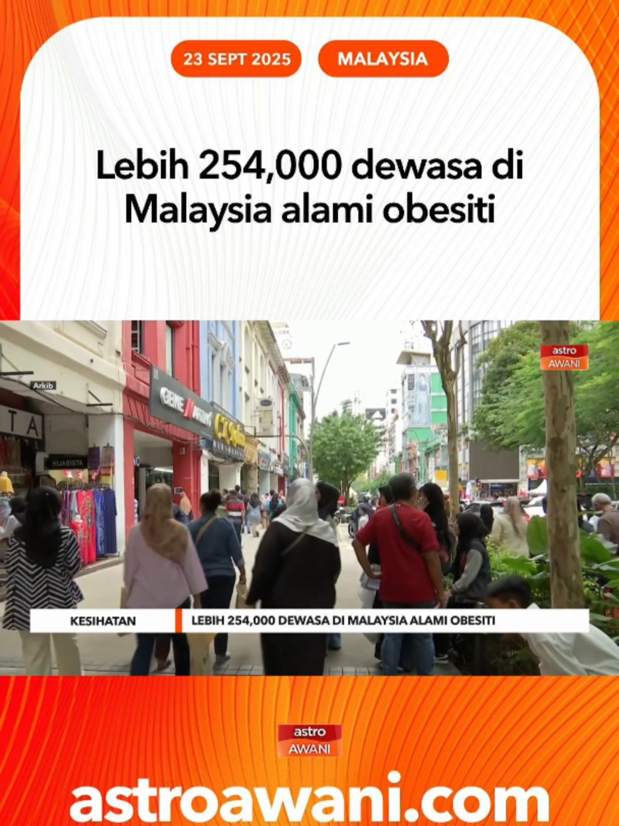 Lebih 254,000 rakyat Malaysia dikenal pasti mengalami obesiti melalui saringan kesihatan kebangsaan, mendorong KKM memperkenalkan pendekatan rawatan bersepadu dan menyeru perubahan persepsi masyarakat. #AWANInews