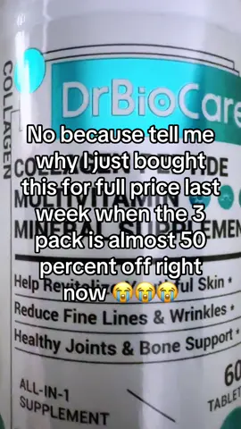 So don’t get scammed like me and pay full price #multivitamin #probiotics #collagen #collagenpeptides #tiktokshopfalldealsforyou 