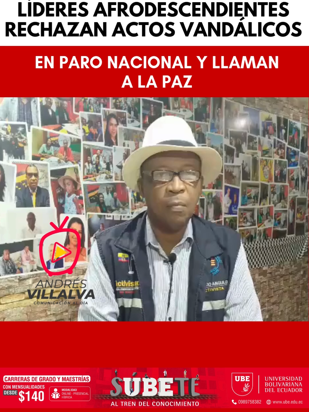 🔴URGENTE Los representantes afrodescendientes rechazaron los actos vandálicos que se dieron en las marchas del paro nacional convocado por la Conaie, a la cual fueron invitados a participar. Asimismo, hicieron un llamado a la calma y al respeto durante las protestas, subrayando su compromiso con la protesta pacífica y el diálogo social.